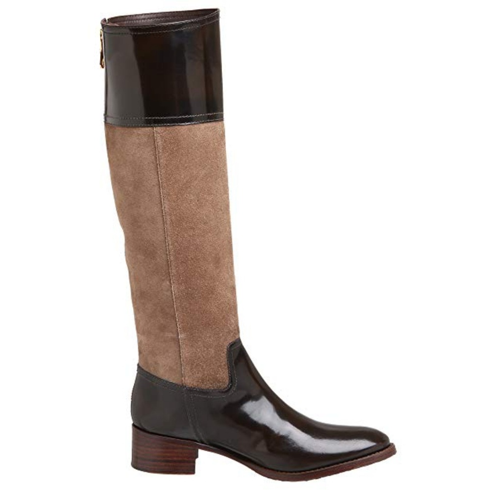 BCBG Max Azria  Leather and Suede Riding Boots